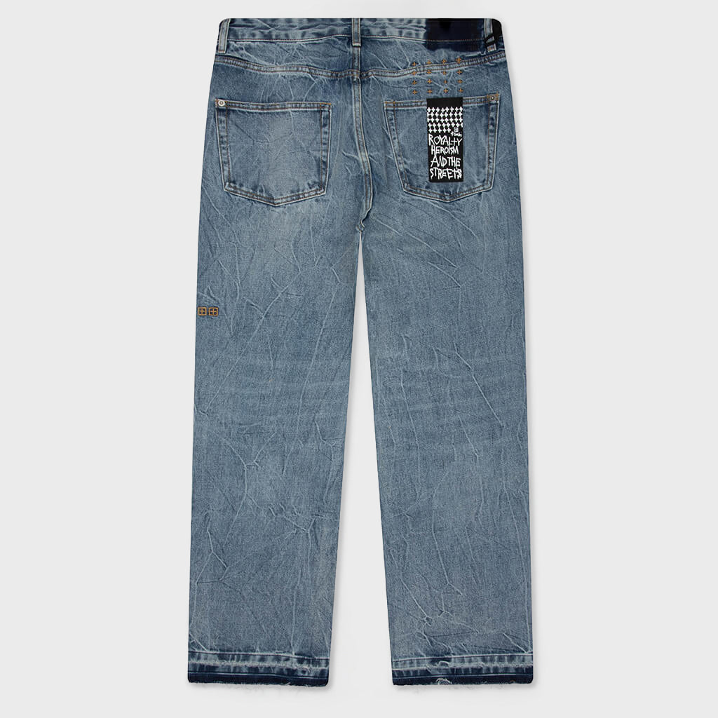 Anti K Trashed 1999 Pant - Public Blue