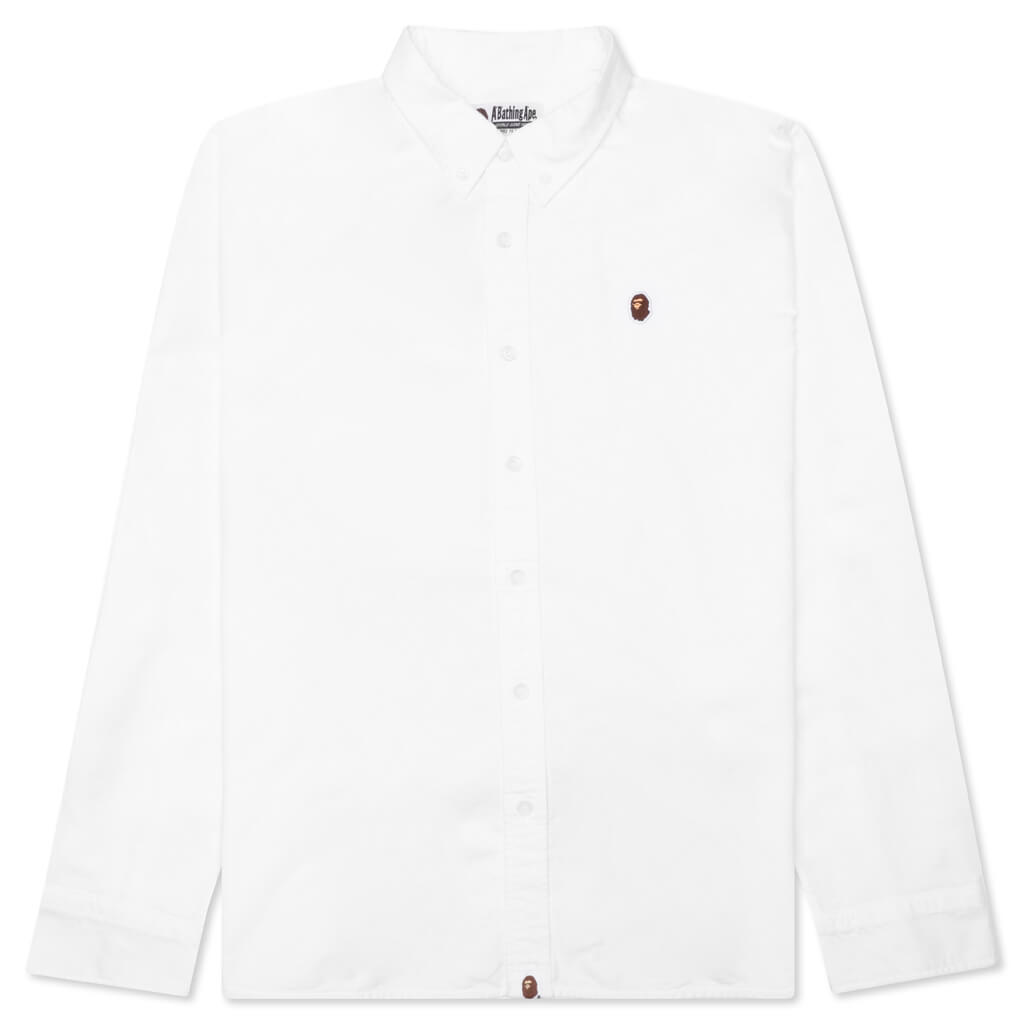 Ape Head One Point Oxford Shirt - White
