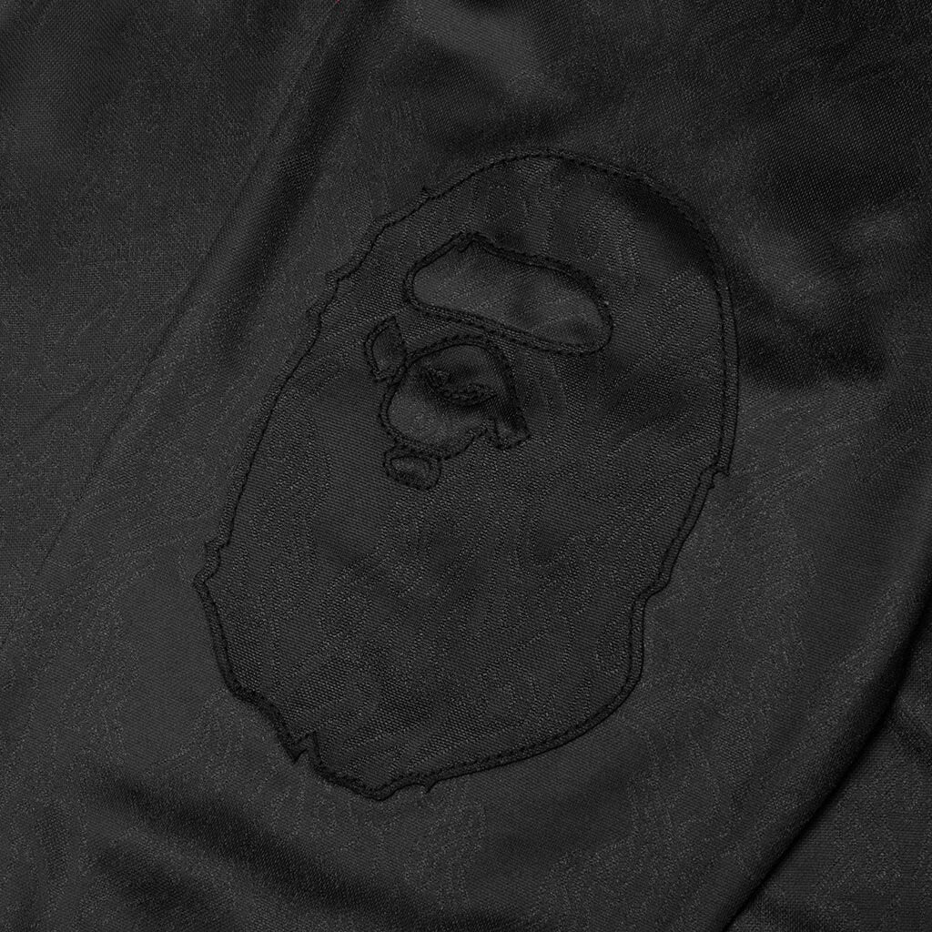 Ape Flame Monogram Jacquard Logo Relaxed Fit Football Jersey - Black