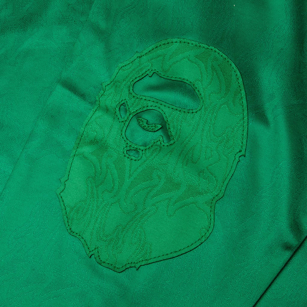 Ape Flame Monogram Jacquard Logo Relaxed Fit Football Jersey - Green