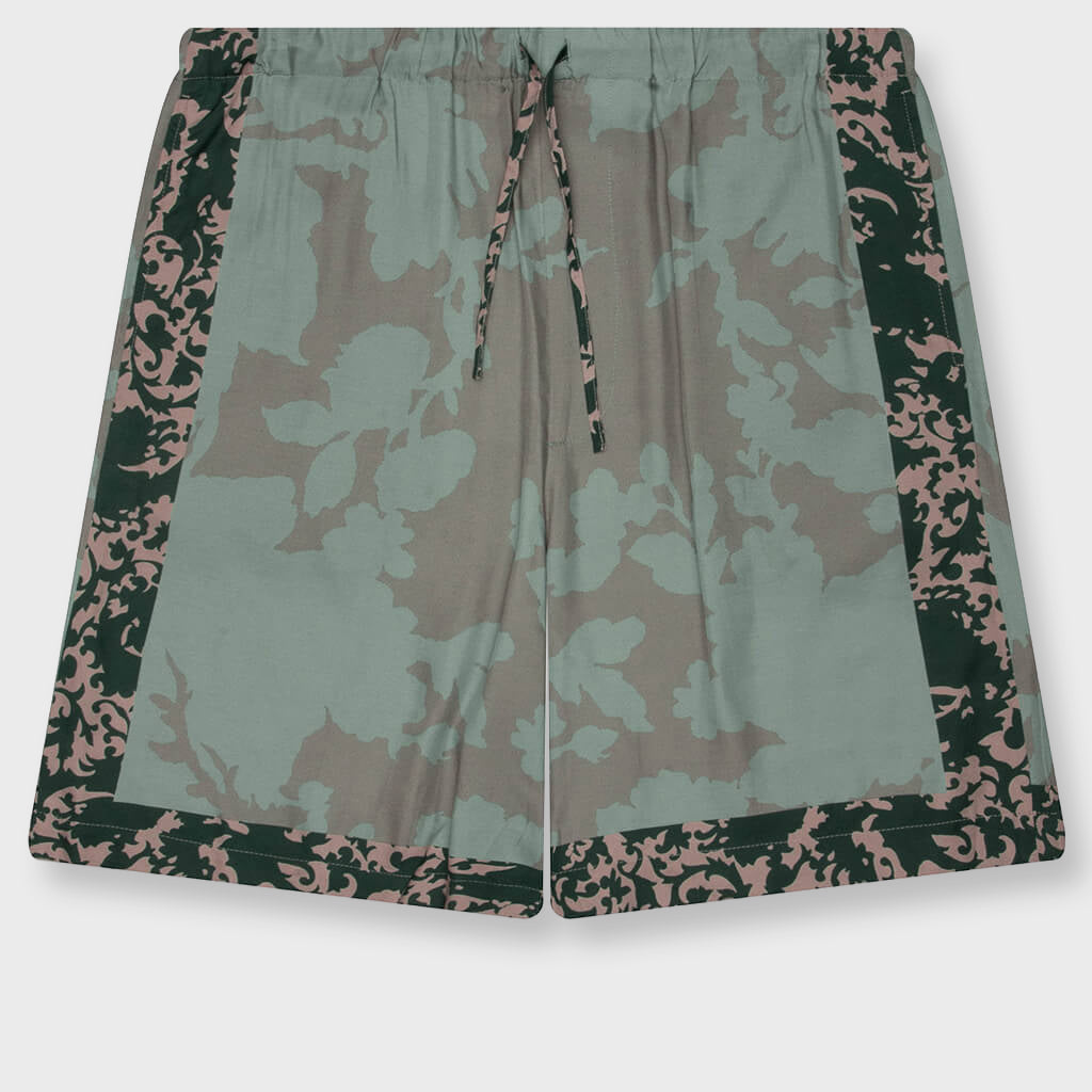 Archive Floral Border Piperi M.W. Shorts - Petrol