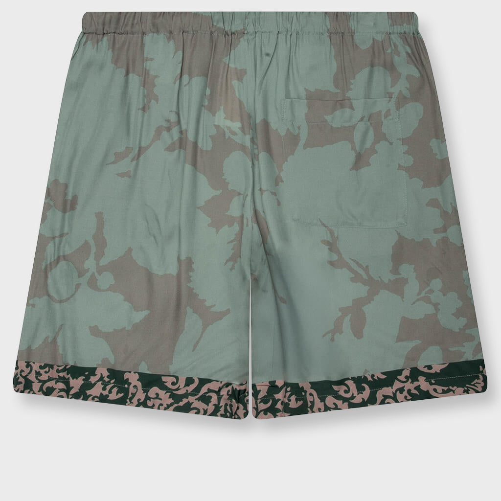 Archive Floral Border Piperi M.W. Shorts - Petrol