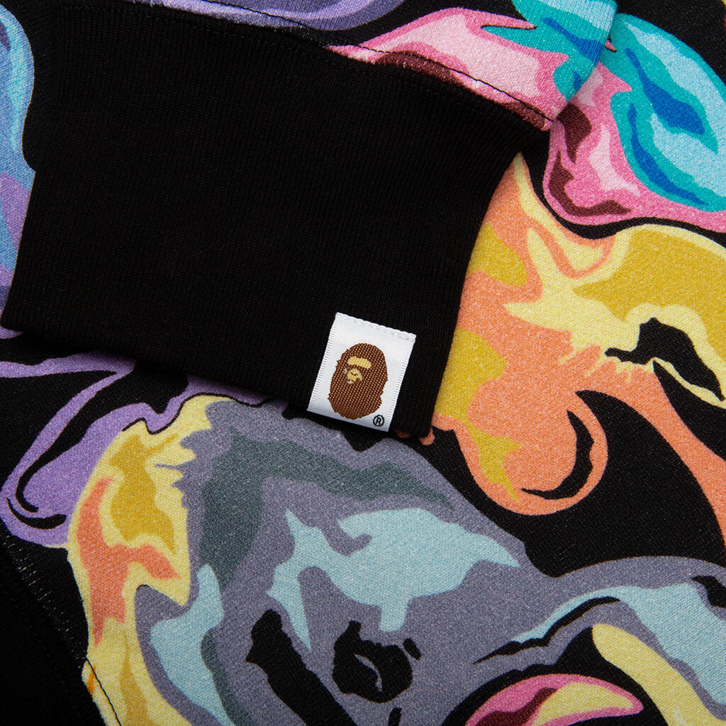 Art Camo Shark Full Zip Hoodie - Black