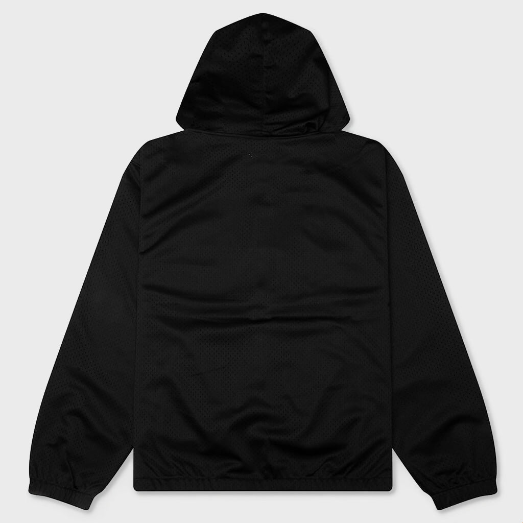 Athletic Mesh Zip Hood - Black