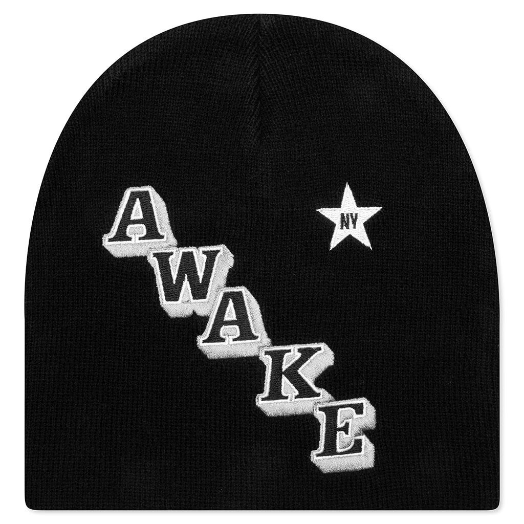 Awake Stacked Logo Beanie - Black