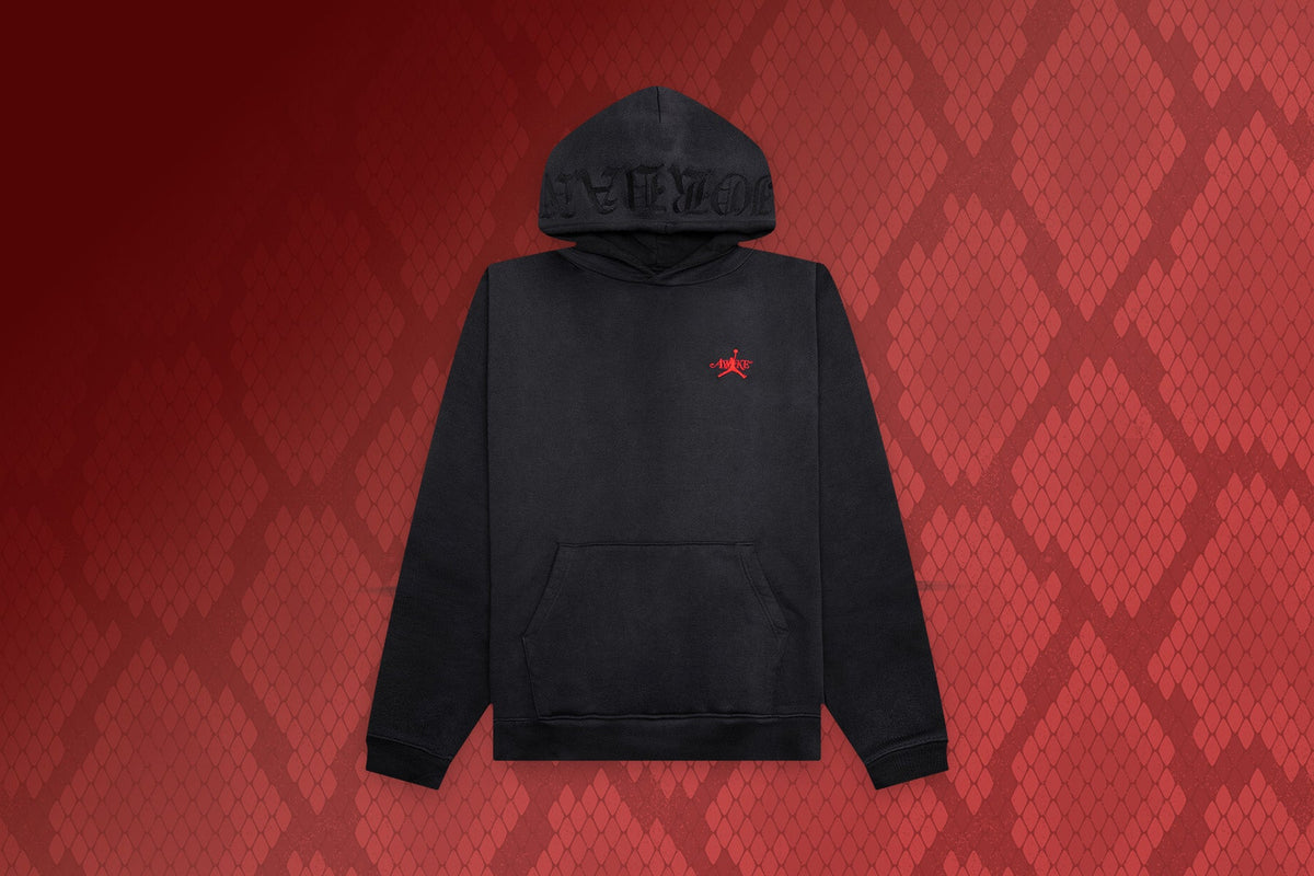Fleece Hoodie - Black/Sail/University Red