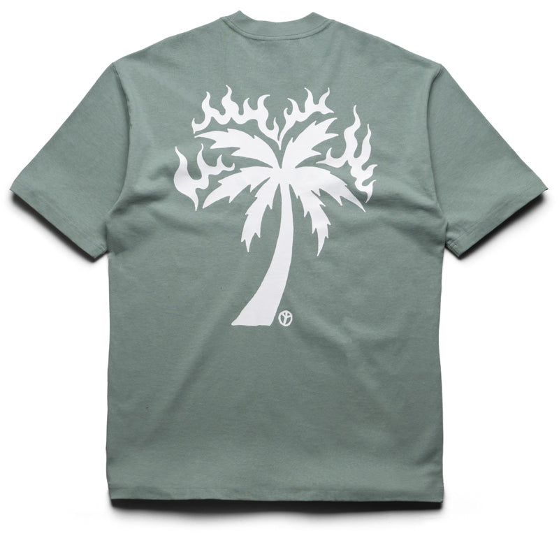 Babylon Burning Palm Tee - Atlantic Green