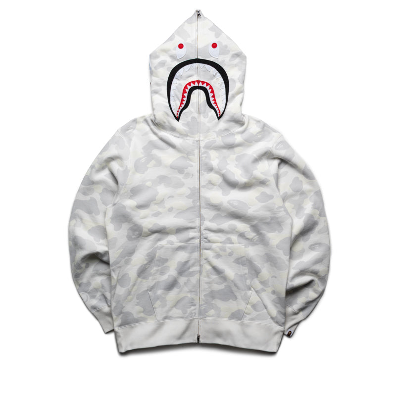 A Bathing Ape City Camo Shark Full Zip Hoodie - White