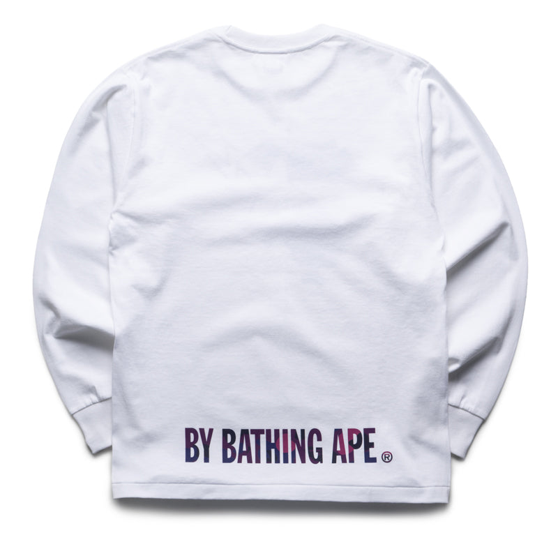 A Bathing Ape Color Camo Ape Face Sta L/S Tee - White/Purple