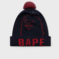 Prom-Pom Knit Beanie - Navy