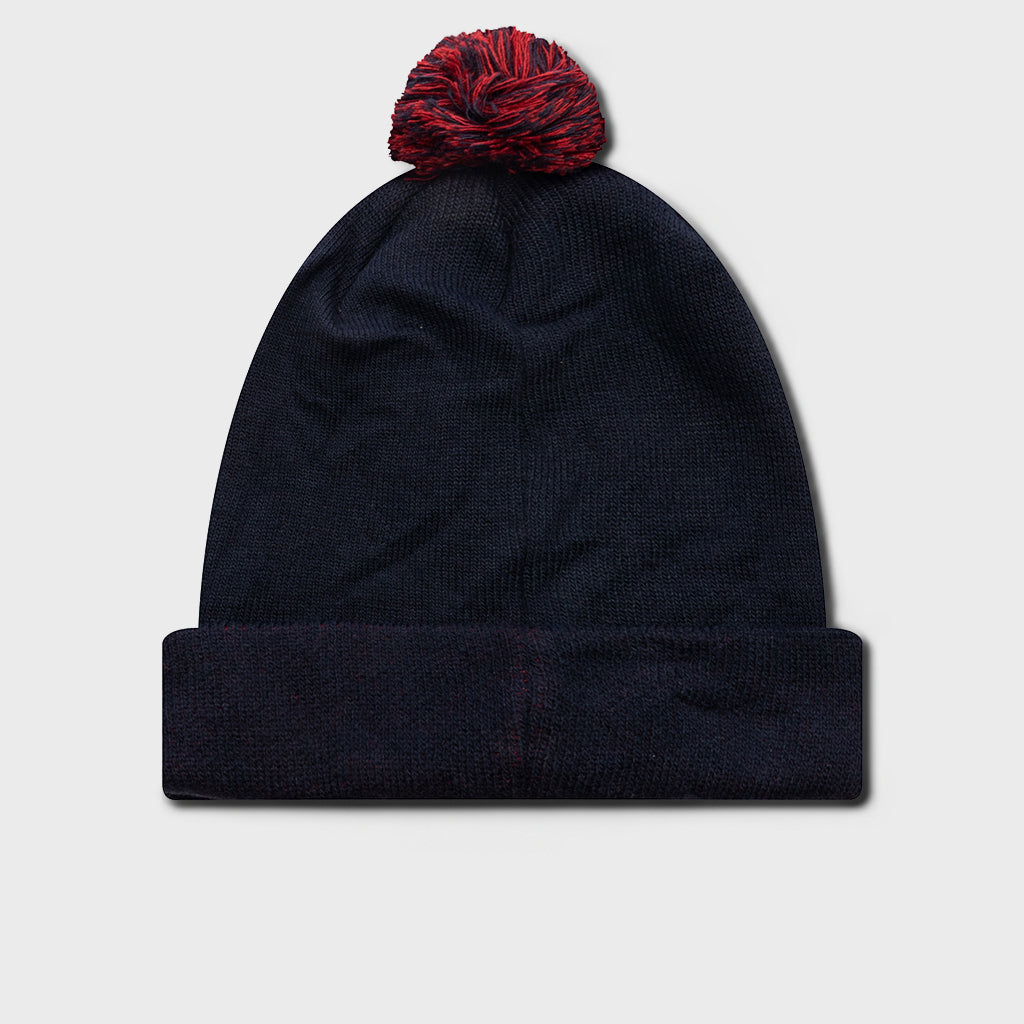 Prom-Pom Knit Beanie - Navy