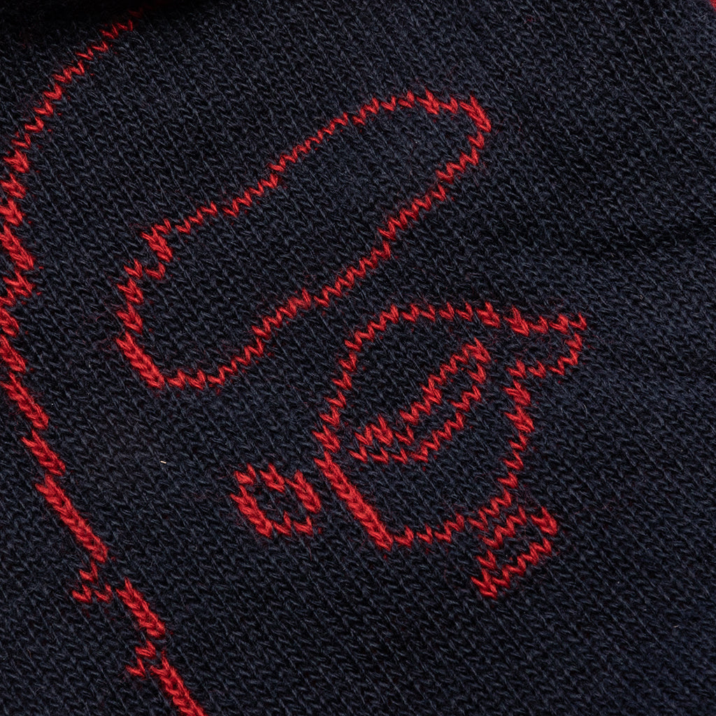 Prom-Pom Knit Beanie - Navy