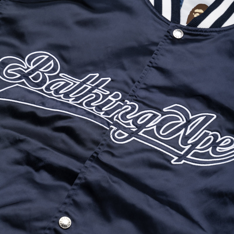 A Bathing Ape Baseball Varsity Jacket - Navy