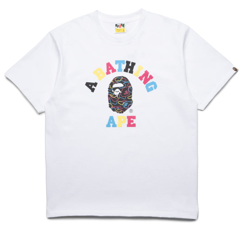 A Bathing Ape Neon Camo College Tee - White