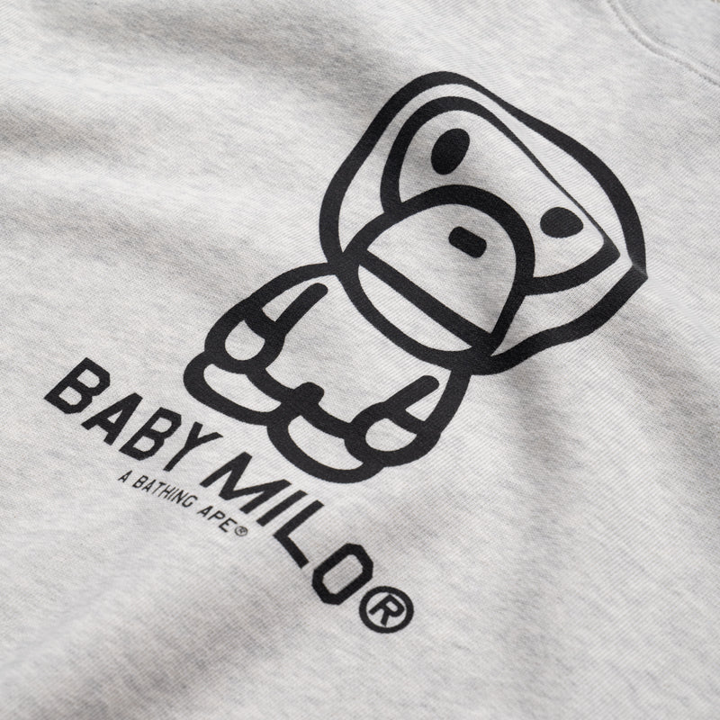 A Bathing Ape Heavy Wash Baby Milo Crewneck - Gray