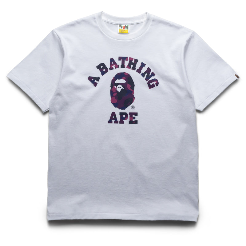 A Bathing Ape Color Camo College Tee - White/Purple
