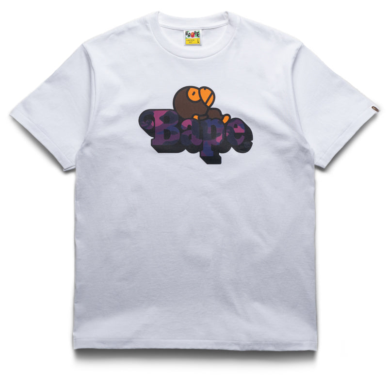 A Bathing Ape Color Camo Milo On Bape Tee - White/Purple