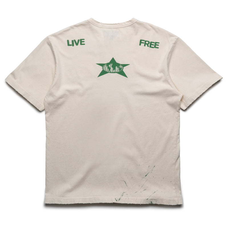 Barriers Worldwide Distressed Star Logo Tee - Off White