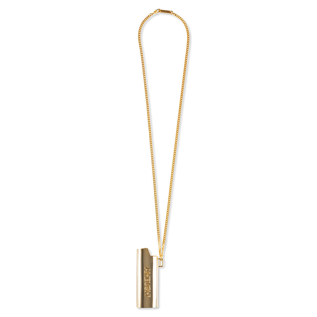 Logo Lighter Case Necklace L - Gold/Gold