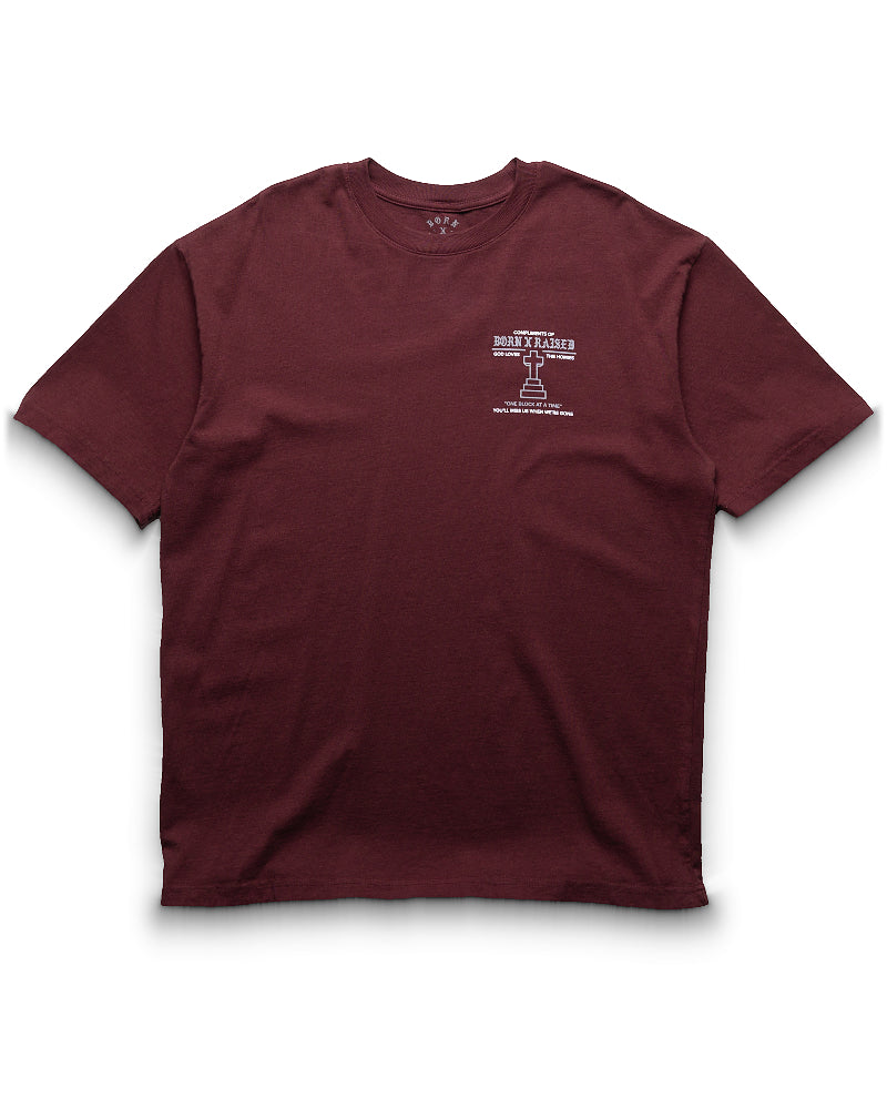 Born x Raised Compliments Of BXR Tee - Burgundy