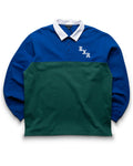 Born x Raised Color Blocked Rugby Shirt - Blue/Green