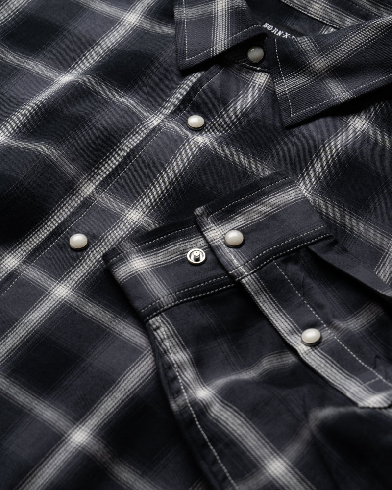 Born x Raised Lightweight Flannel Shirt - Black/Grey
