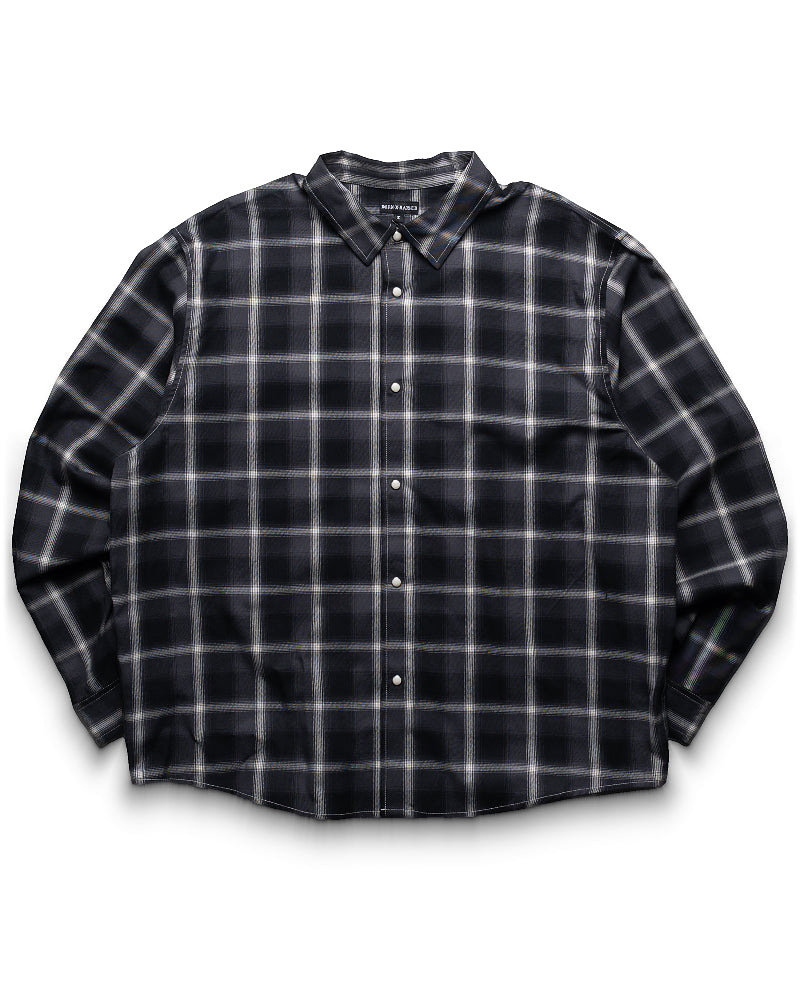 Born x Raised Lightweight Flannel Shirt - Black/Grey