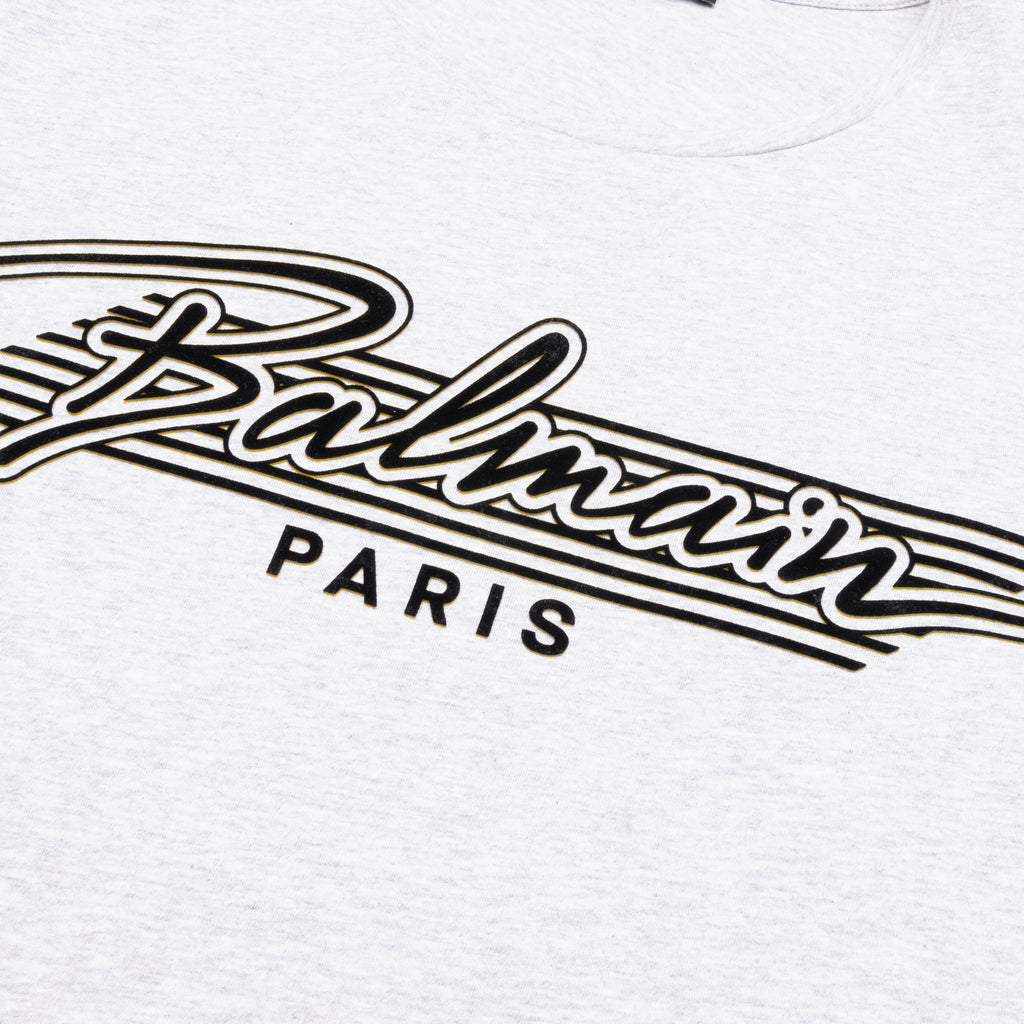Flocked Logo T-Shirt - Mottled Grey