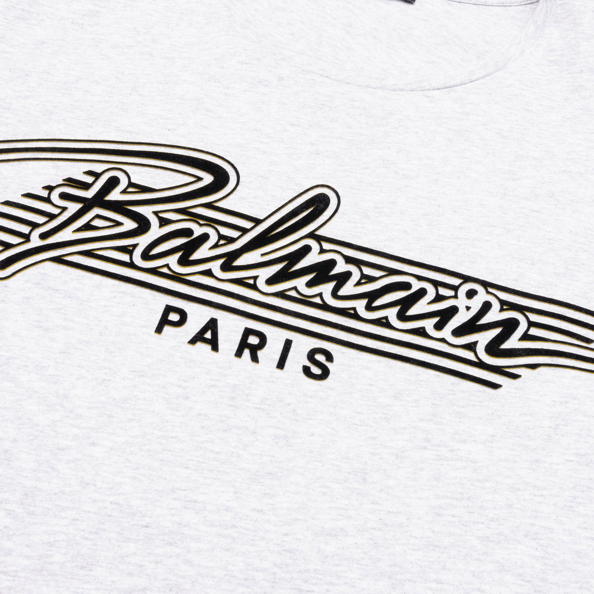 Flocked Logo T-Shirt - Mottled Grey