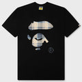 BAPE Check Ape Face Tee - Black/Blue