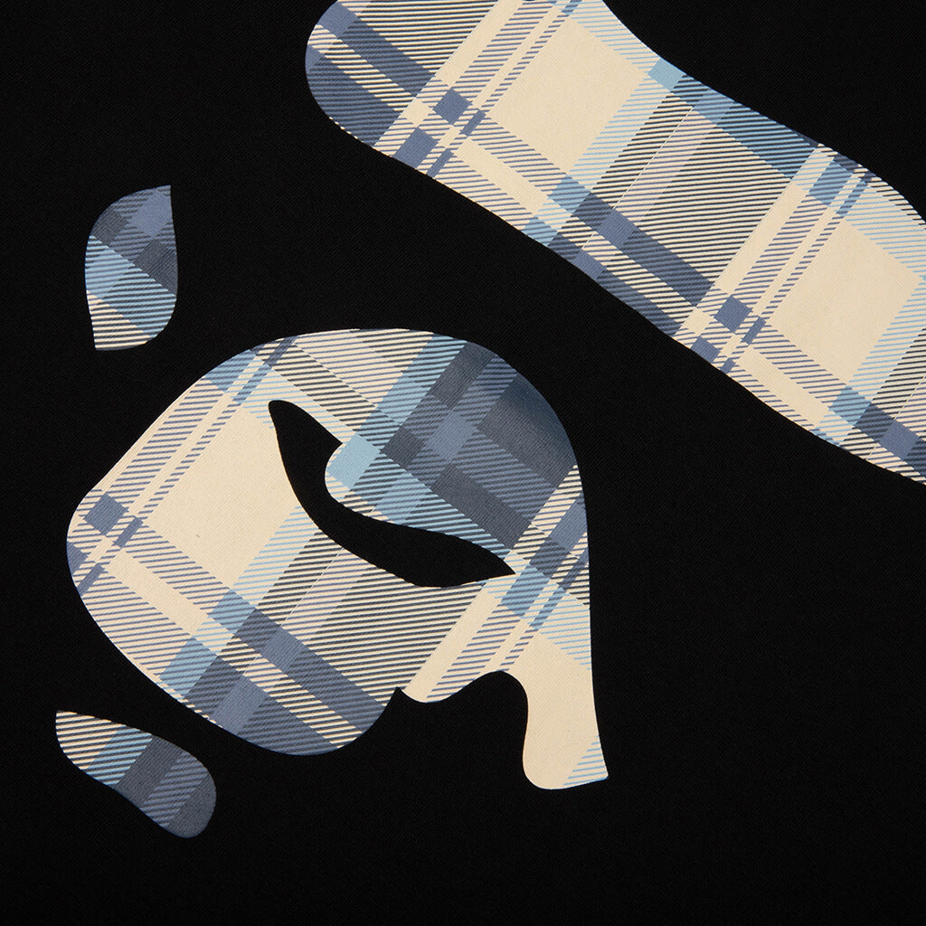 BAPE Check Ape Face Tee - Black/Blue