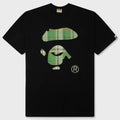 BAPE Check Ape Face Tee - Black/Green
