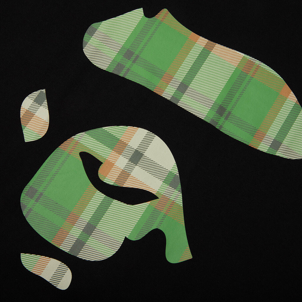 BAPE Check Ape Face Tee - Black/Green
