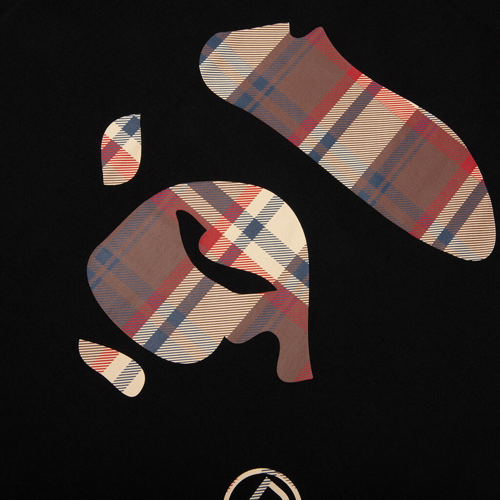 BAPE Check Ape Face Tee - Black/Red