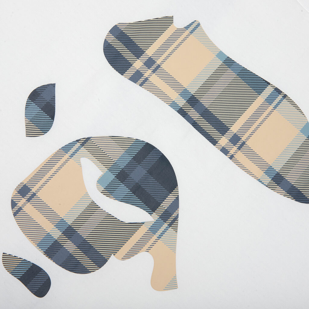 BAPE Check Ape Face Tee - White/Blue