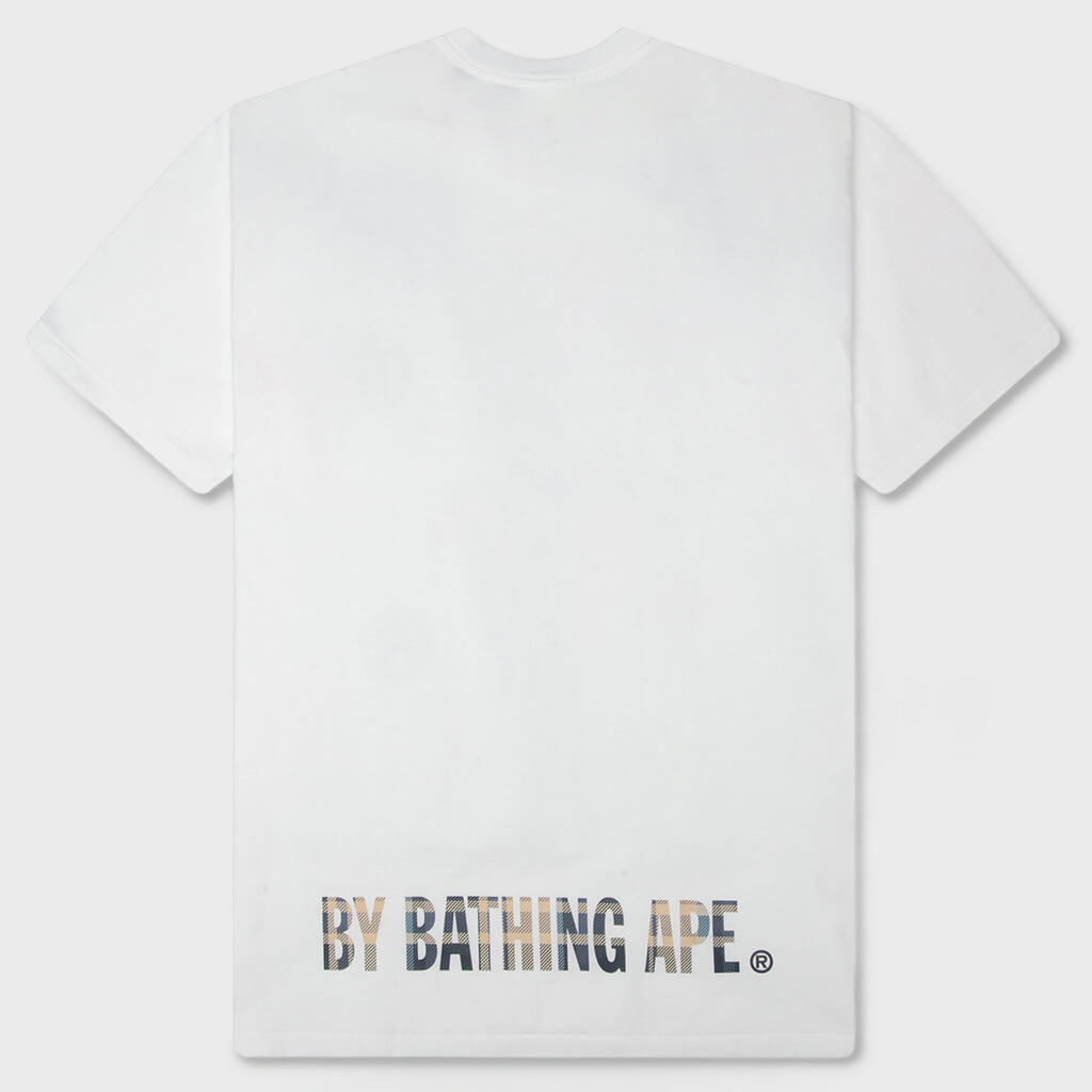 BAPE Check Ape Face Tee - White/Blue