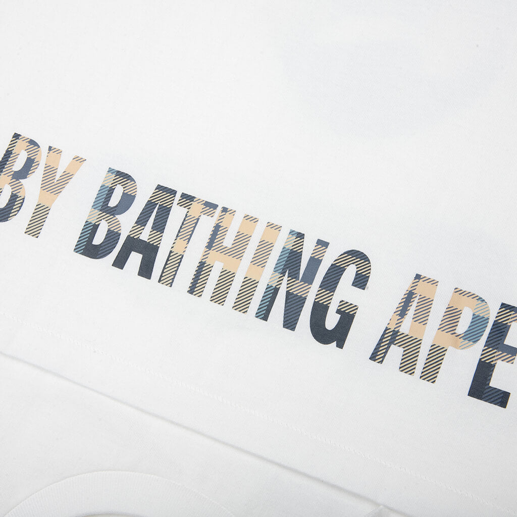 BAPE Check Ape Face Tee - White/Blue