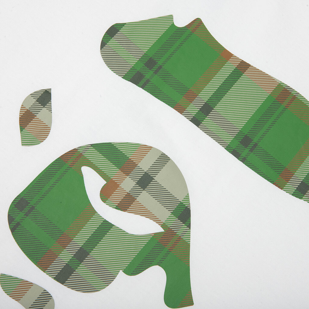 BAPE Check Ape Face Tee - White/Green