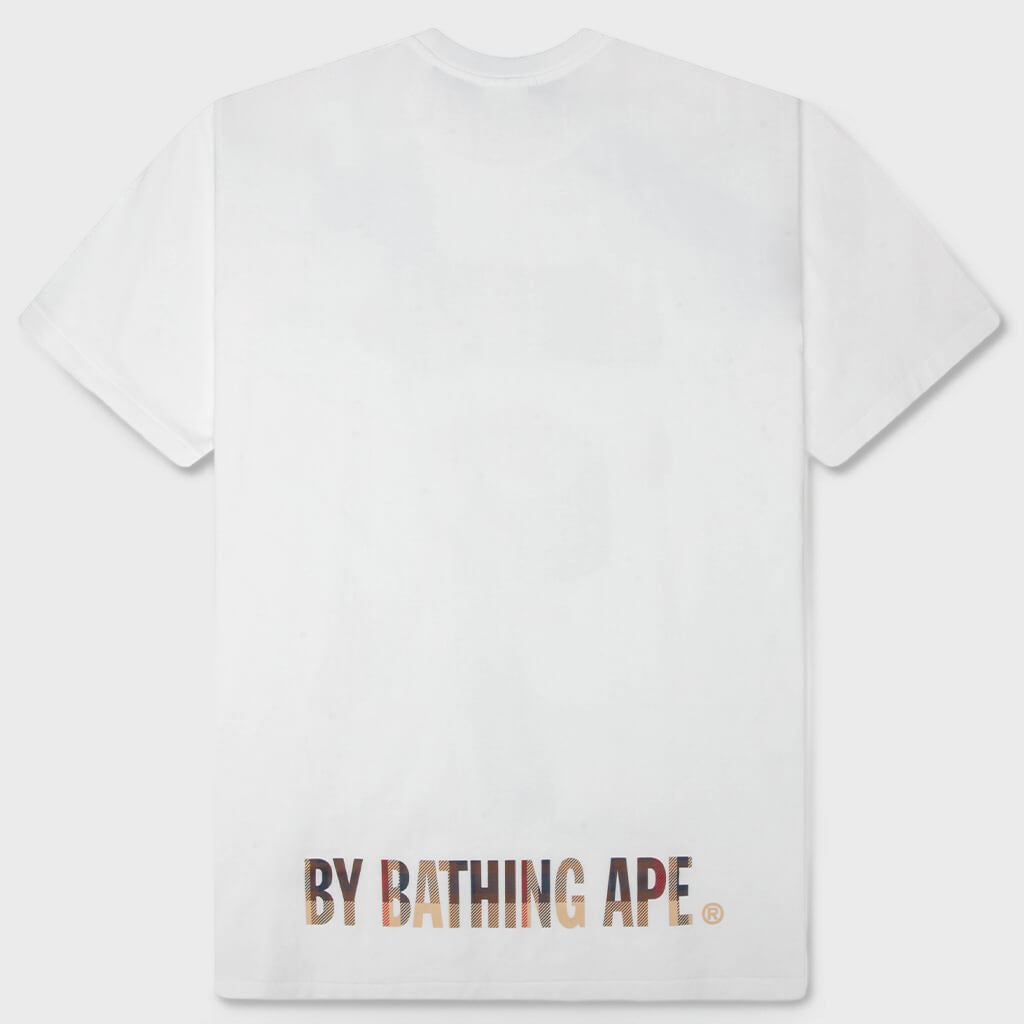 BAPE Check Ape Face Tee - White/Red