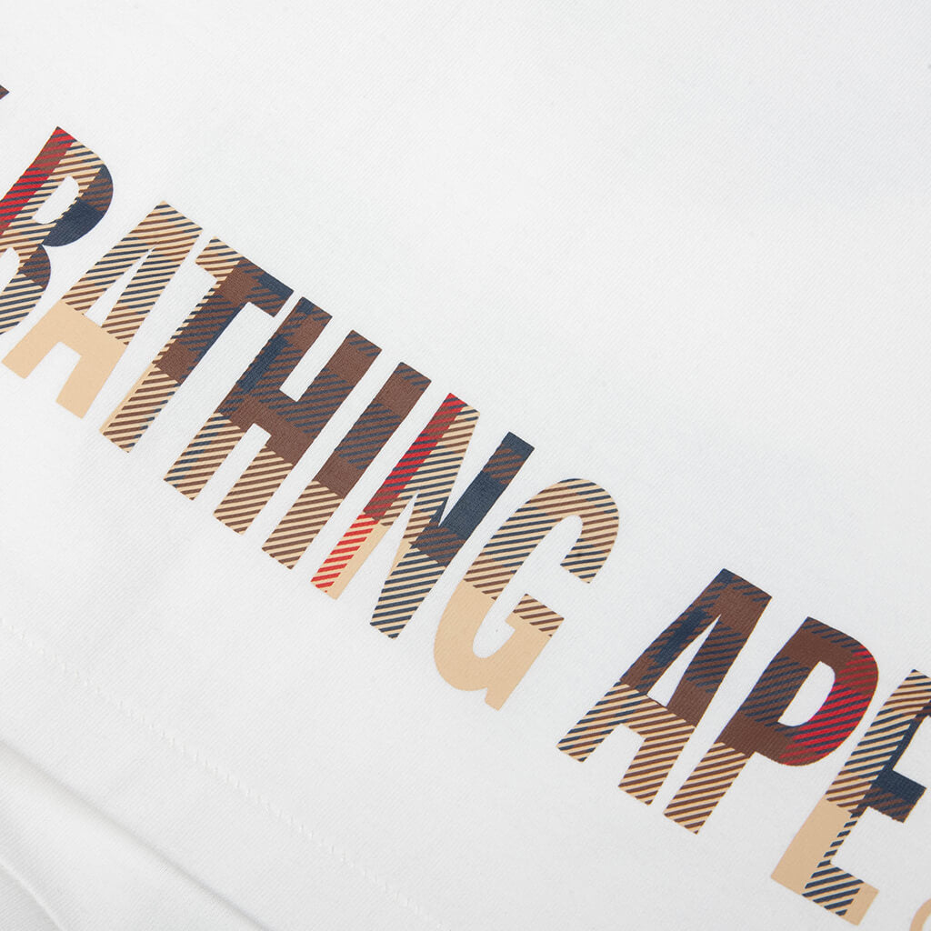 BAPE Check Ape Face Tee - White/Red