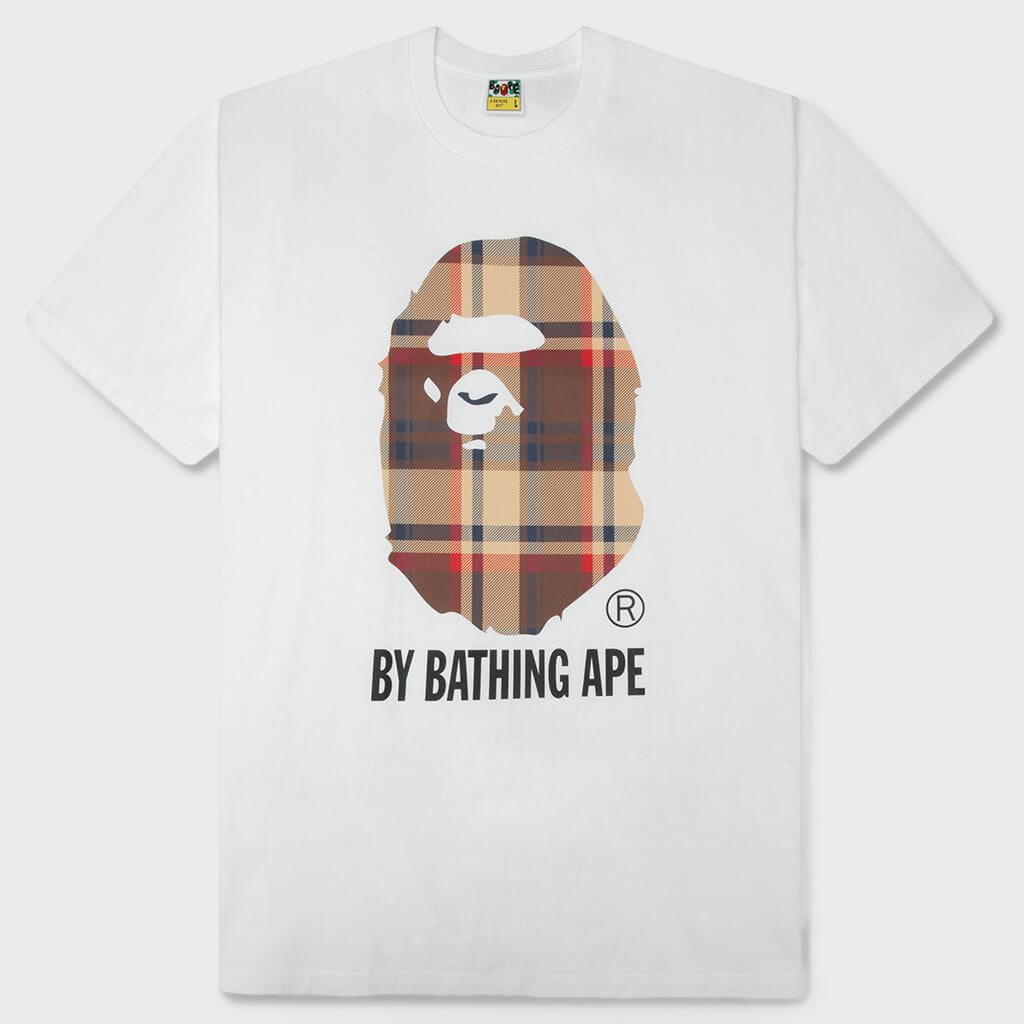 BAPE Check By Bathing Ape Tee - White/Red