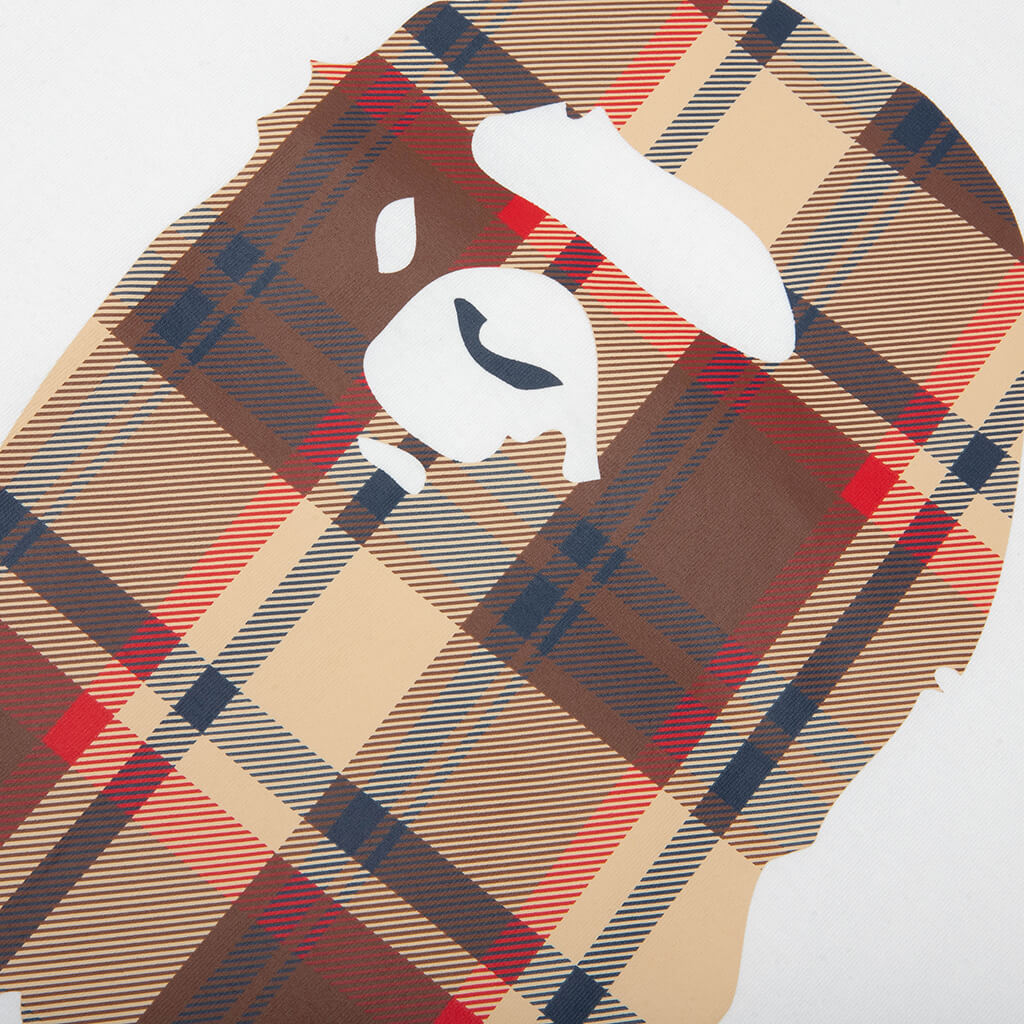 BAPE Check By Bathing Ape Tee - White/Red