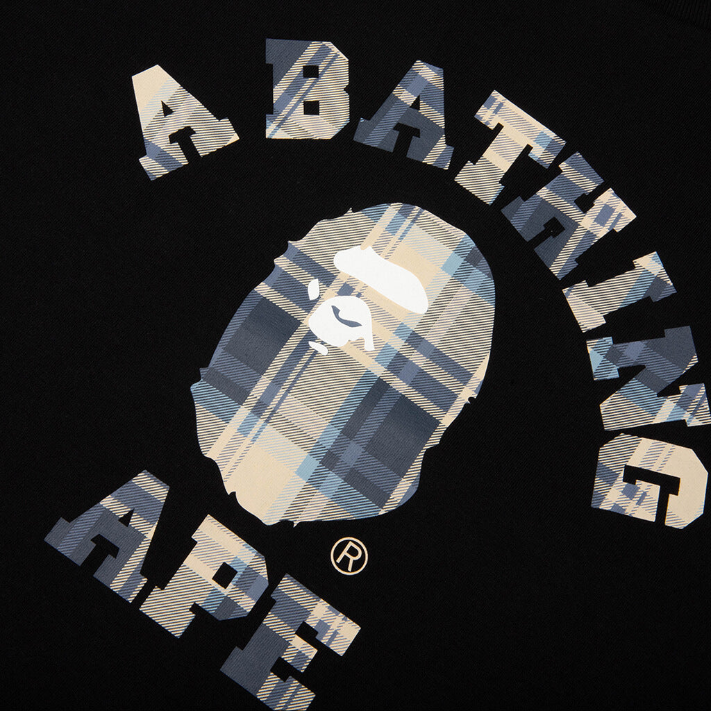 BAPE Check College Tee - Black/Blue