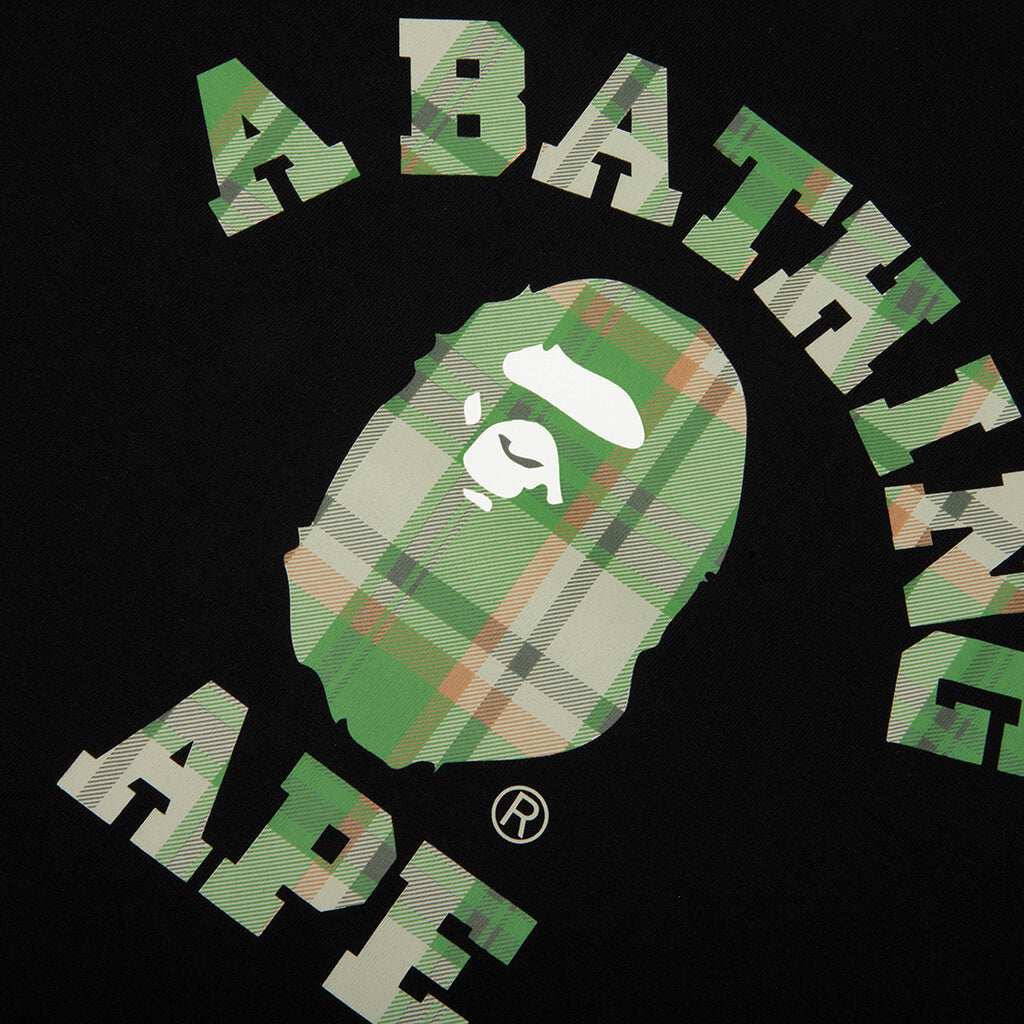 BAPE Check College Tee - Black/Green