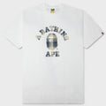BAPE Check College Tee - White/Blue