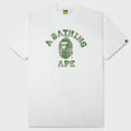 BAPE Check College Tee - White/Green