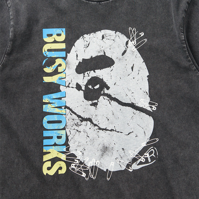 A Bathing Ape Garment Dye Tee - Black