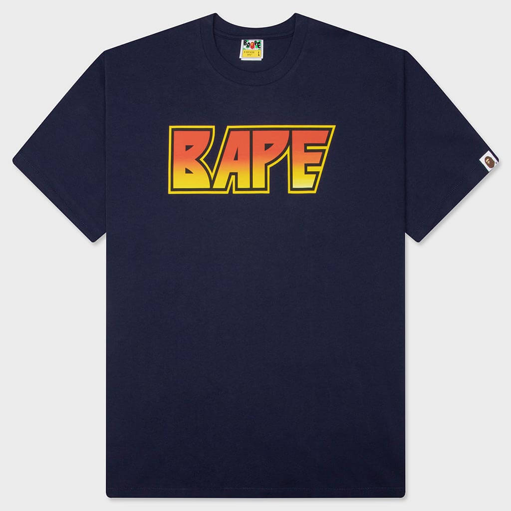 Bape Kiss Logo Tee - Navy