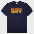 Bape Kiss Logo Tee - Navy