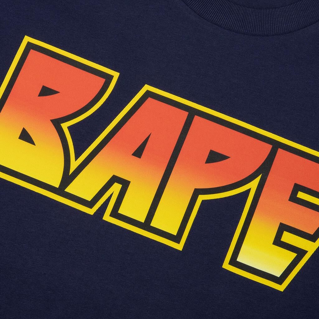 Bape Kiss Logo Tee - Navy